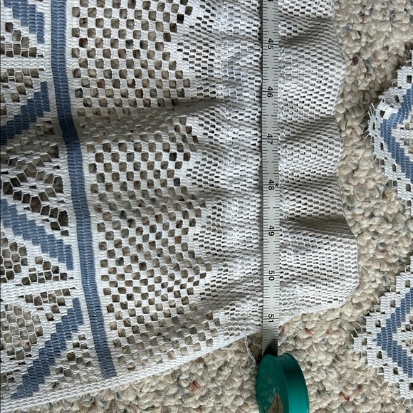 Set of 3 Lace Window Valance with Blue Highlights - Picture 3 of 4